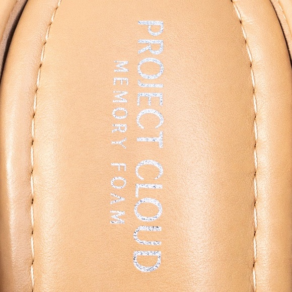 NWOT Project Cloud Ruthie.A Sparkly Ballet Flats Tan & White Woven Memory Foam 8 - Picture 7 of 10